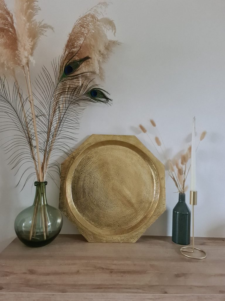 Plateau en cuivre octogonal