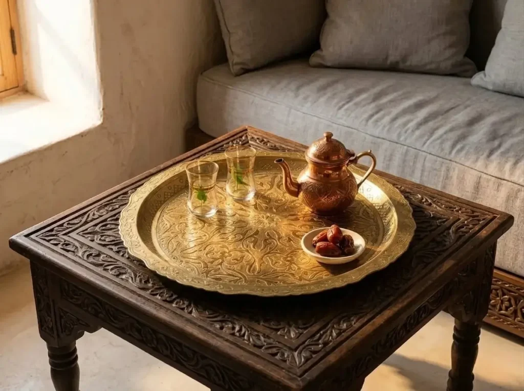 Plateau traditionnel cuivre ciselé - HIBA