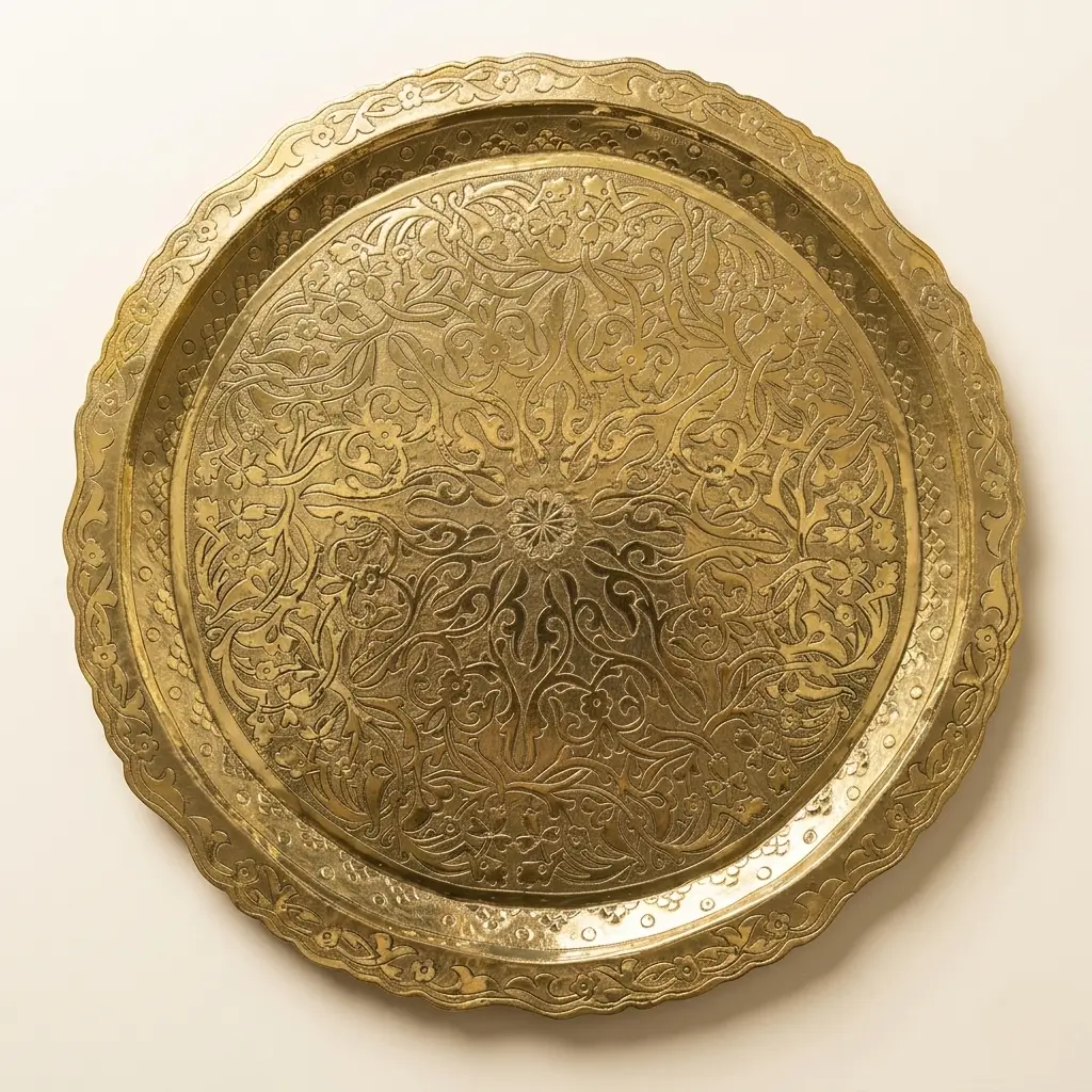 Plateau traditionnel cuivre ciselé - HIBA
