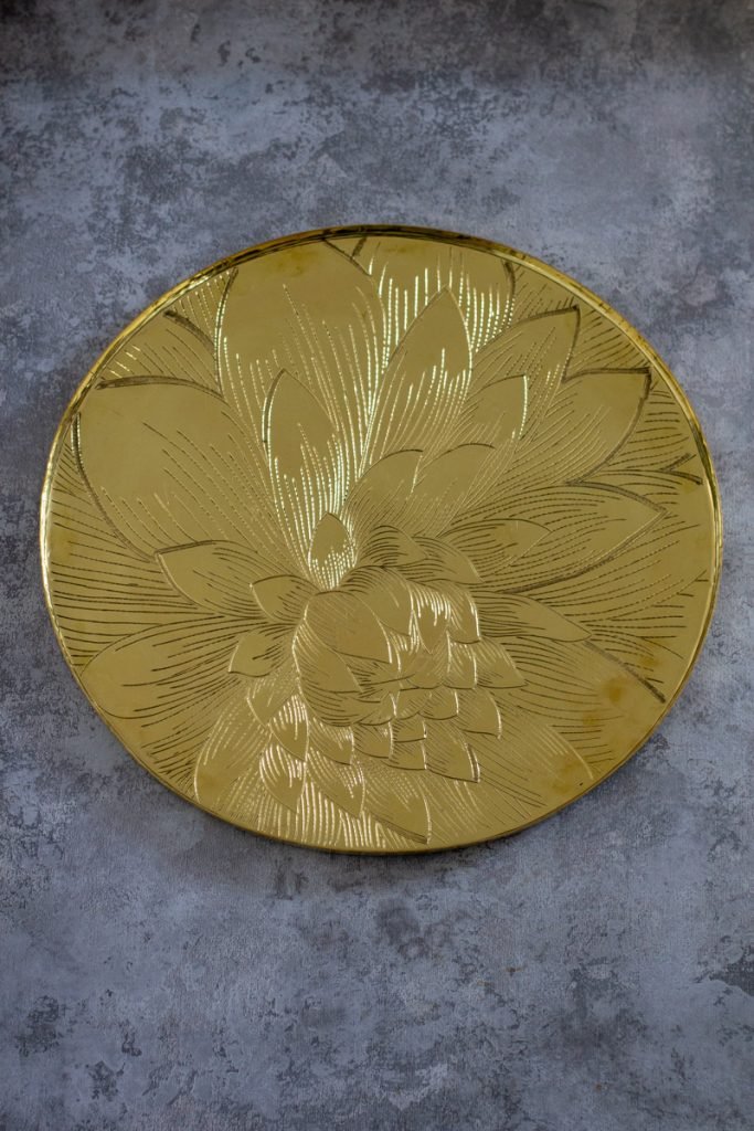 Plateau rond doré - OUARDA