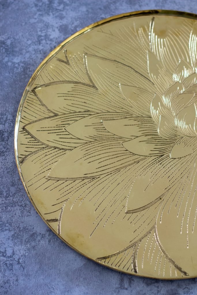 Plateau rond doré - OUARDA