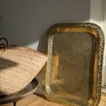 Plateau en cuivre rectangle