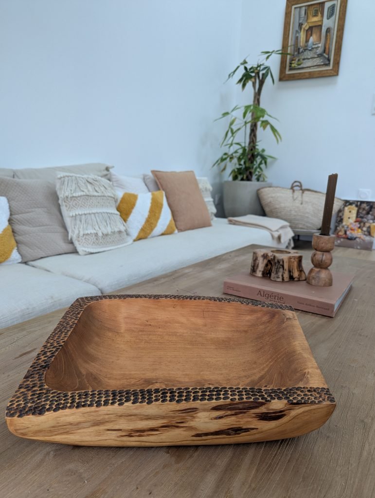 Corbeille à fruits en bois naturel