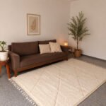 Tapis en laine ecru