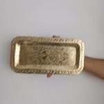 Plateau rectangle  en cuivre ciselé
