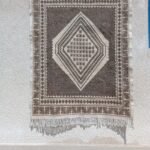 Tapis berbère de babar Algérie-Draga blanc et marron