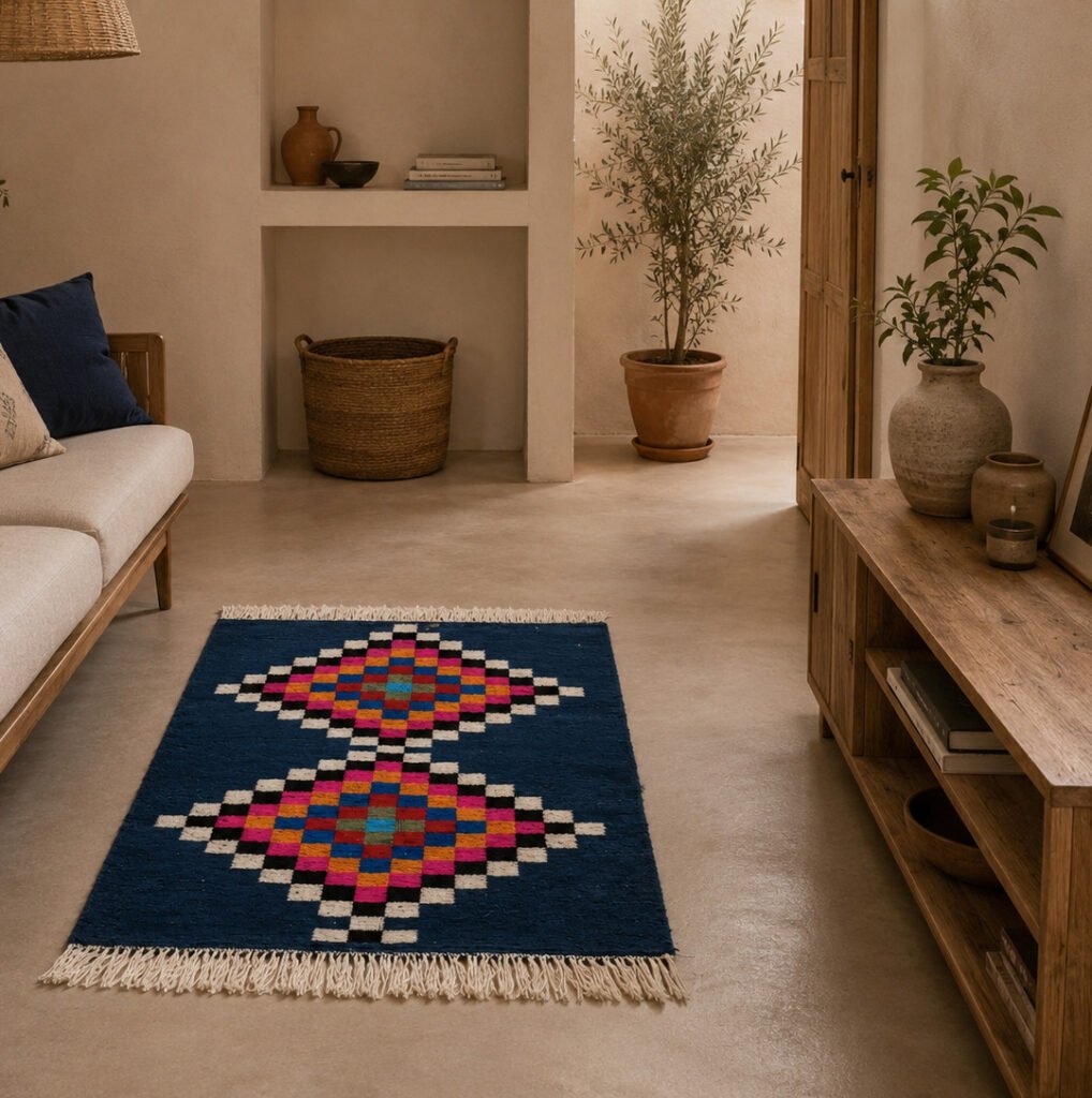 Tapis en laine bleu-Babar Algérie