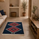 Tapis en laine bleu-Babar Algérie