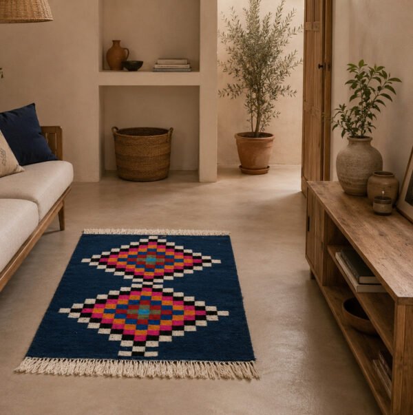 Tapis en laine bleu-Babar Algérie
